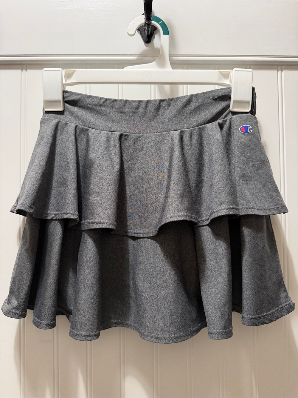 Champion Gray Tiered Kids Skort with Logo